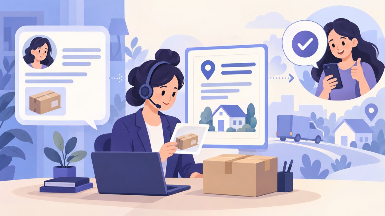 客户确认最终收件地址的示意图